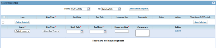 leave request page