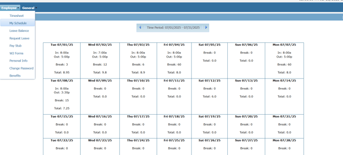 schedule
